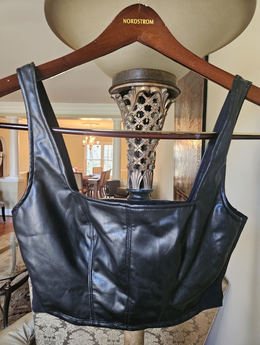 NWOT Free People Black Faux Leather Crop Tank - Picture 12 of 12